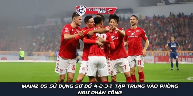 Mainz 05 sử dụng sơ đồ 4-2-3-1, tập trung vào phòng ngự phản công