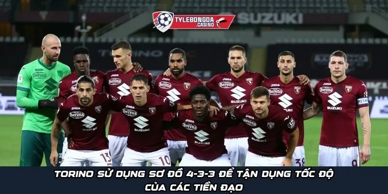 Torino sử dụng sơ đồ 4-3-3 để tận dụng tốc độ của các tiền đạo