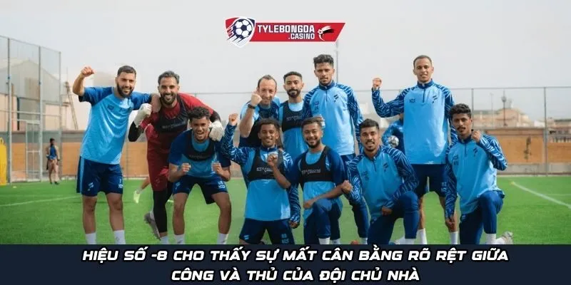 Hiệu số -8 cho thấy sự mất cân bằng rõ rệt giữa công và thủ của đội chủ nhà